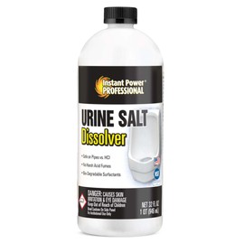 Instant Power Professional Urinal Salt Remover - Helps with Uric Salt Buildup, Dissolves Urine Salt, Urinal Drain Cleaner for Regular and Waterless Urinals, Safe on all Toilet Pipes - 32 fl oz