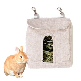S.fields.inc Rabbit Feeder Pasture Bag, Grass Box, Rabbit Feeder, Rabbit, Timothy Bag, Degu Guinea Pig (Gray)