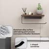 Danpoo Wall Mounted Paper Towel Holder with Natural Walnut Shelf,