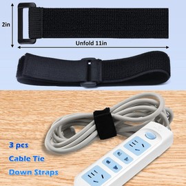 Heavy Duty Storage Straps with Triangle Buckle, 3 Pieces 28 inch Garage Organization Extension Cord Organizer, Hook and Loop Organizer Hanger for Cords, Cables, Hoses, Rope, RV, Boat, Garage, Home