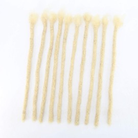 ZigZag Hair Dreadlocks Extensions Human Hair Handmade Loc Crochet Braiding Decoration Human Hair Extensions for Men/Women Hip-hop Locs Reggae Braiding Hair (10inch, Blonde)