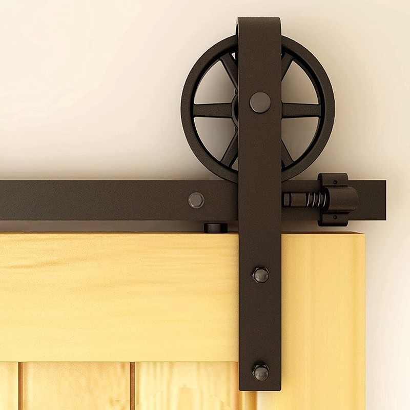 CCJH 6ft Heavy Duty Sturdy Sliding Barn Door Hardware Kit