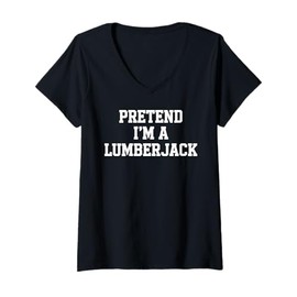 Womens Funny Lumberjack Design For Men Women Arborist Tree Cutters V-Neck T-Shirt