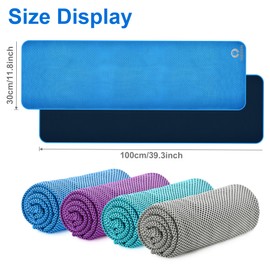 Sukeen 4 Pack Cooling Towel (40"x12"), Ice Towel, Soft Breathable Chilly Towel, Fast Drying Microfiber Sweat Towels for Yoga, Pilates, Golf, Sport, Gym, Workout, Camping，Fitness