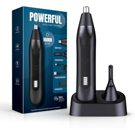 Nose Hair Trimmer for Men - 16000RPM Motor, LED Power Display, Portable Electric Ear & Eyebrow Grooming Kit, Nose Hair Cutter & Remover, Face & Body Clipper, Gift for Men