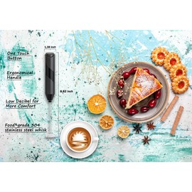 Alpspeaks Handheld Milk Frother Wand - Electric Whisk Frother for Coffee Battery Operated - Stirrers Electric Milk Frother - Electric Frother Handheld - Drink Mixer Handheld Frother Coffee Mixer Wand