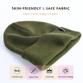 FURTALK Unisex Baby Toddler Kids Beanie Winter Knitted Hat for Boys and Girls, Green