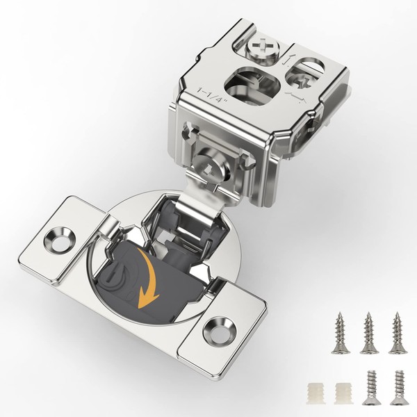 Furniware 20 Pack Soft Close Cabinet Hinges 4D djustment Structure,1-1/4"
