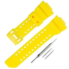 Rihahisy Resin Watch Band Replacement for G-Shock GA400-1A/1B, GA400GB-1A/1A4/1A9 BIG CASE Watch Strap Watch Wirstband Bracelet for Men and Women (Yellow)