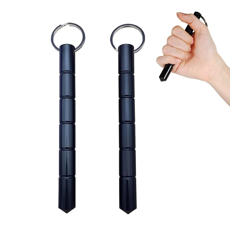 2 Pcs Self Defense Keychain Set,Portable Metal 2-pack of keychain,