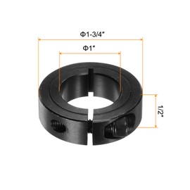 QUARKZMAN Shaft Collar 1 Inch Bore 1-3/4 Inch AD 1/2 Inch Width Black Oxide Electroplating Individually Split Axle Clamping Ring with Adjusting Screw