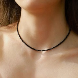 Unbranded Natural Black Spinel Choker Faceted Beads Healing Reiki Energy Women Necklace