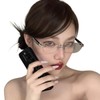 88flix Korean Glasses, Blue Light Cut, Lightweight, Small Face, For
