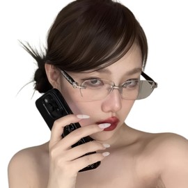 88flix Korean Glasses, Blue Light Cut, Lightweight, Small Face, For PC Use, Stylish, PC Glasses