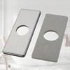 BWE 6" Brushed Nickel Faucet Hole Cover, Stainless Steel Rectangular