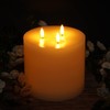 Amagic 6"x6" Extra Large Flameless Candles with 3 Wicks, Battery