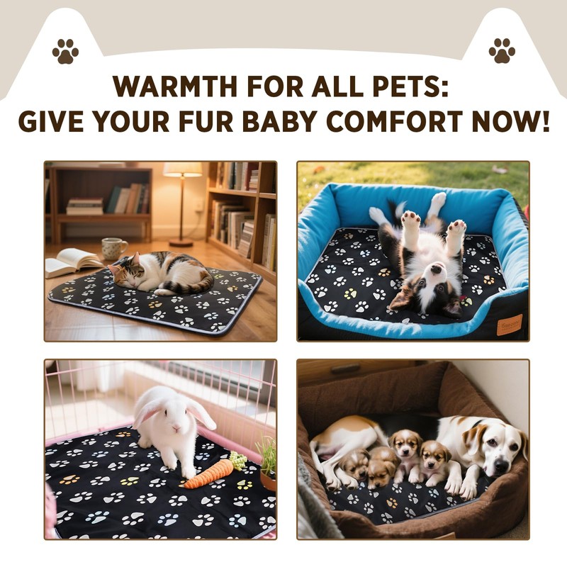 furrybaby Pet Heating Pad, Waterproof Dog Heating Pad Mat for
