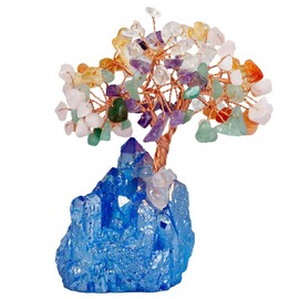 Nupuyai Gemstone Tree Decoration Money Tree Tree of Life Lucky Tree Crystal Tree for Feng Shui Living Room Decoration