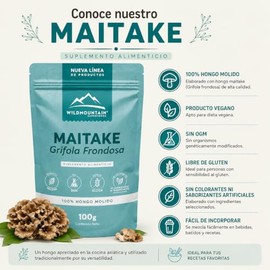 Maitake en Polvo 100g | Grifola Frondosa | Hongo Adaptógeno | Suplemento Alimenticio Vegano | Wildmountain