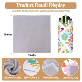 Boho Floral Makeup Bag Gifts for Women, Girls, Magic Cloth Portable Protective lazy Cosmetic Pouch, Let Kindness Bloom Mental Health Gifts - Retro Flower Bohemia Boho Gifts for Boho Lovers