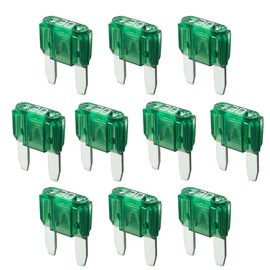Tecside 30 A Car Fuses Mini | 12 V 24 V 32 V | Pack of 10 | Plug Fuses for Power Theft & Fuse Holder | 11 mm Blade Fuses for Car, Boat, Motorcycle, Motorhome, Scooter | Replacement Fuses
