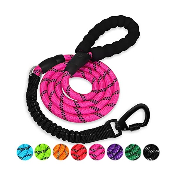 jenico 5FT-1/2''Heavy Duty Dog Leash with Bungee Dog Leashes and