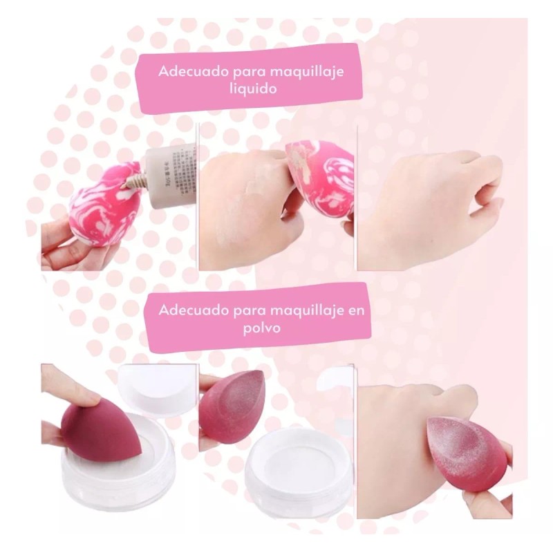 Caja de esponjas blender puff ERGONOMICA HUEVO Maquillaje Kit 4