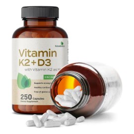 Vitamina K2 (mk7) + D3 5,000iu Con 250 Capsulas Hecho En Usa Sabor Sin Sabor