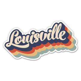 Squiddy Louisville Kentucky Layered Retro Style - Vinyl Sticker for Car, Laptop, Notebook (5" Wide)
