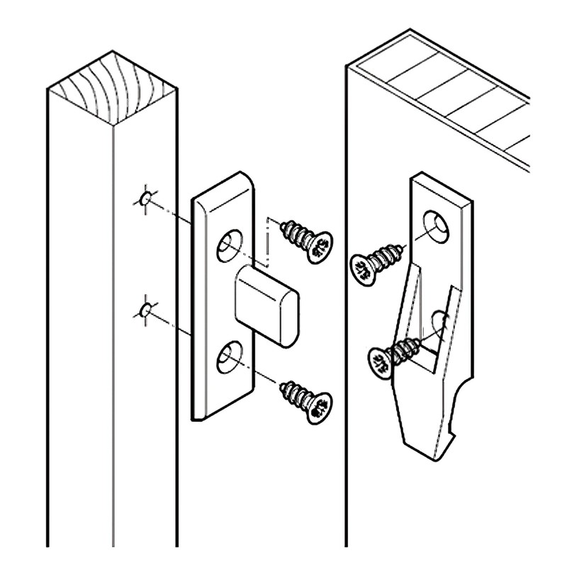 10 X Keku Drop On/Hook On Push in Plinth Fasteners