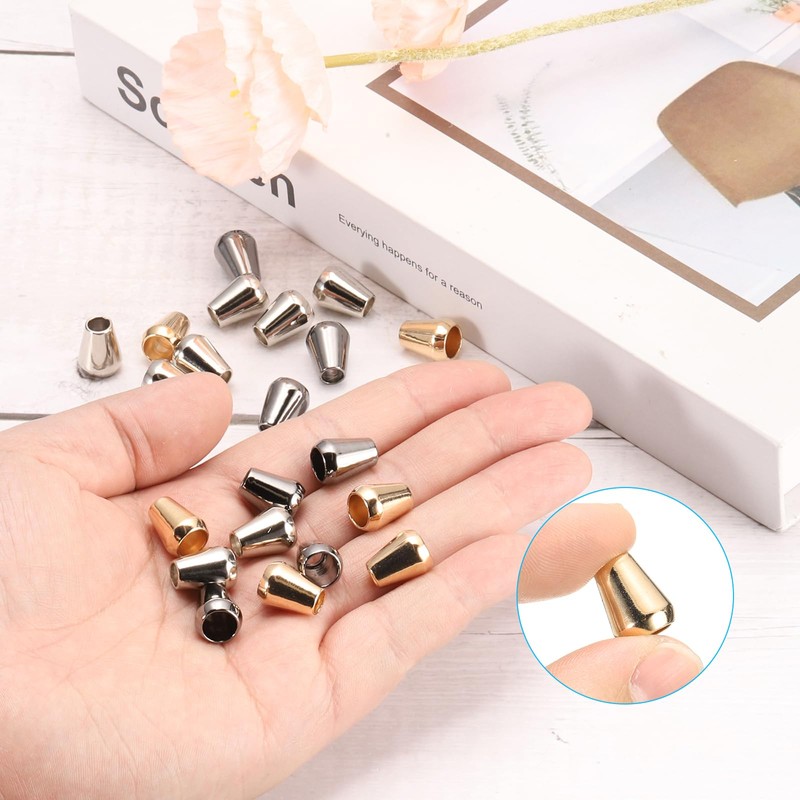 PATIKIL Metal Bell Stopper, 10 Pack Conical Cord Ends Lock