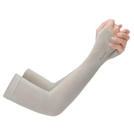 JK Home UV Protection Cooling Ice silk Arm Sleeves - UPF 50 Sun Sleeves for Men & Women for Running, Cycling, Fishing, Golf, Volleyball, Basketball, Baseball & Football Grey-Mitten
