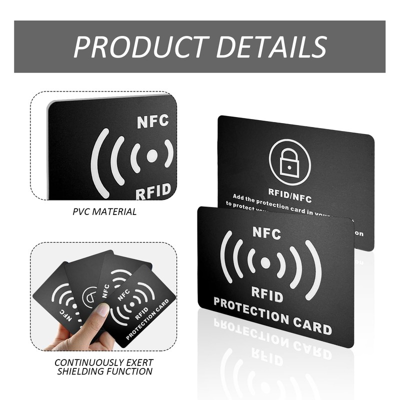 SLEEKEE 6 Pcs NFC Block Cards, RFID Protection Cards, Blocking