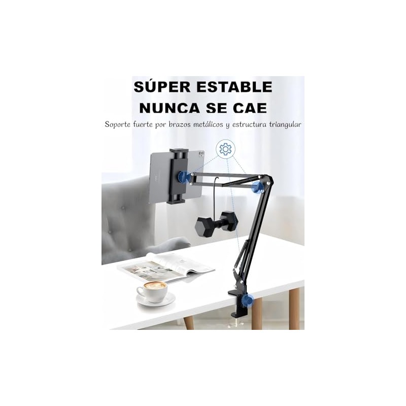 Soporte de Tableta y Teléfono con Brazo Articulado 360° –