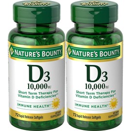 Nature's Bounty Nature's Bounty, Ultra Strength D3-10,000 IU, 72 Softgels (2pack)