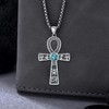 Ankh Necklace 925 Sterling Silver Turquoise Ankh Cross Pendant Necklace