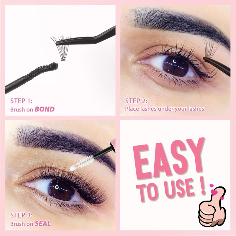 Parriparri Cluster Lashes 200 Pcs Individual Lashes 20D D Curl
