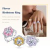 AGRULE Lotus Ring Wedding Mothers Gift 4.9 Carat Gemstone Cocktail