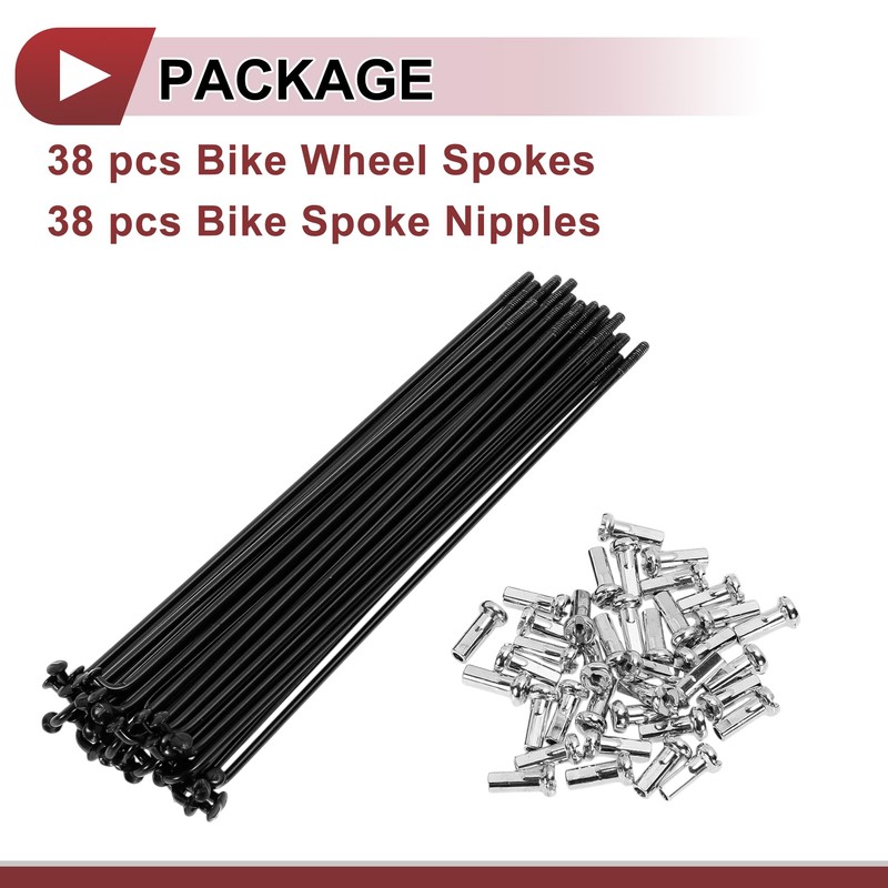 PARSLUCK 38 Set 14G Bicycle Spokes 120mm Bike Wheel Spokes