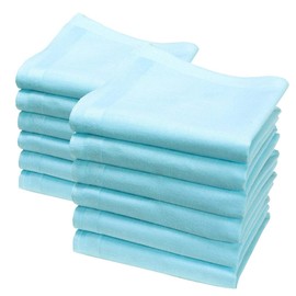 merrysquare - Little Handkerchiefs - Size 9 inches square - 100% Cotton - LILLIPUT Model (Light Blue)