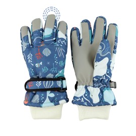 QKURT Skihandschuhe für Kinder, wasserdichte Schneehandschuhe mit Touchscreen, Fahrradhandschuhe für den Winter für Jungen und Mädchen im Alter von 2-10 Jahren