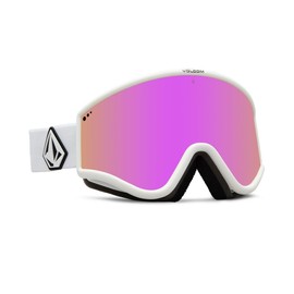Volcom Yae Snow Goggles with Matte White Frames, Pink Chrome Lens, and Bonus Yellow Lens