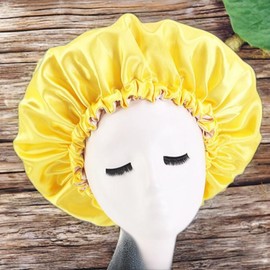 Sleep hair treatment dye vinyl dye satin banding night care treatment hair cap S873 2 pieces yellow / 수면 헤어트리트먼트 염색비닐 염색약 새틴 밴딩 나이트케어 트리트먼트 헤어 캡 S873 2개 옐로우