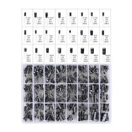 YFFSFDC Electrolytic Capacitors, 24 Types, 500 Pieces, Electronic Parts Bag, 0.1uF - 1000uf, Basic Parts Set, Large Capacity, Electrolytic Capacitor Set