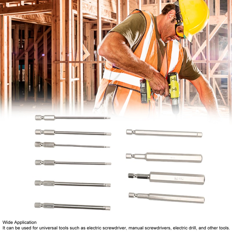 Hex Wrench Drill Bit 1/4in Shank Metric Sizes 1.5mm to