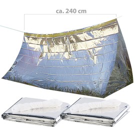Semptec Urban Survival Technology Universal Tent: Set of 2 Emergency Tents for 2 Persons Heat Resistant Cold Insulation (Survival Tent, Emergency Tent Blanket)