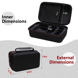 LTGEM Hard Carrying Case for Cricut EasyPress Mini Heat Press - Travel Protective Storage Bag(Black+Black) lack+Black