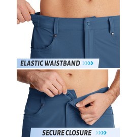 TACVASEN Mens Shorts with Pockets Men Shorts Cargo Shorts Men Work Shorts Men Hiking Shorts Men Cycling Shorts Mens Mountain Bike Shorts for Men Blue Grey