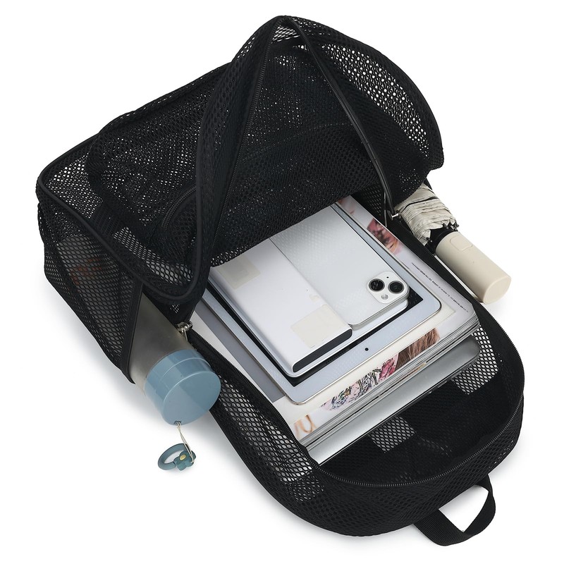 Kouxunt Heavy Duty Mesh Backpack, See Through Backpack for School