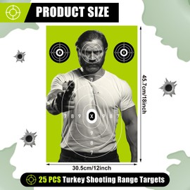 Weekgrat 25 Pcs 12 x 18 Inch Bad Man Paper Shooting Targets Paper Silhouette Targets for Range Fluorescent Yellow Human Designed Target for Shooting Enthusiasts Indoors Outdoors
